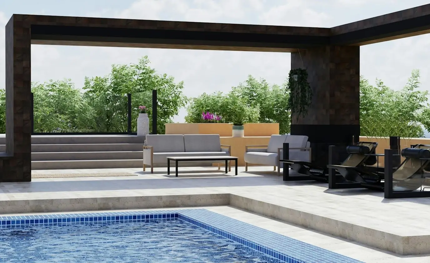 Outdoor living space built by Heavenly Outdoor in Sugar Land, Texas